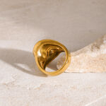 1 Piece Luxurious Series Vogue Natural Droplet Stainless Steel Waterproof Gold Color Women's Single Rings thumbnail 10