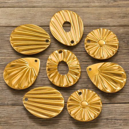 1 pair simple series simple geometric stainless steel gold plated women pendants 2