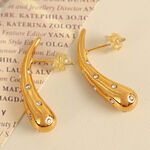 1 pair simple series simple droplet stainless steel gold plated rhinestone women stud earrings thumbnail 5