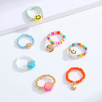 1 Piece Vacation Series All-match Lightweight Mixed Color Beads Arylic Women's Adjustable Rings thumbnail 4