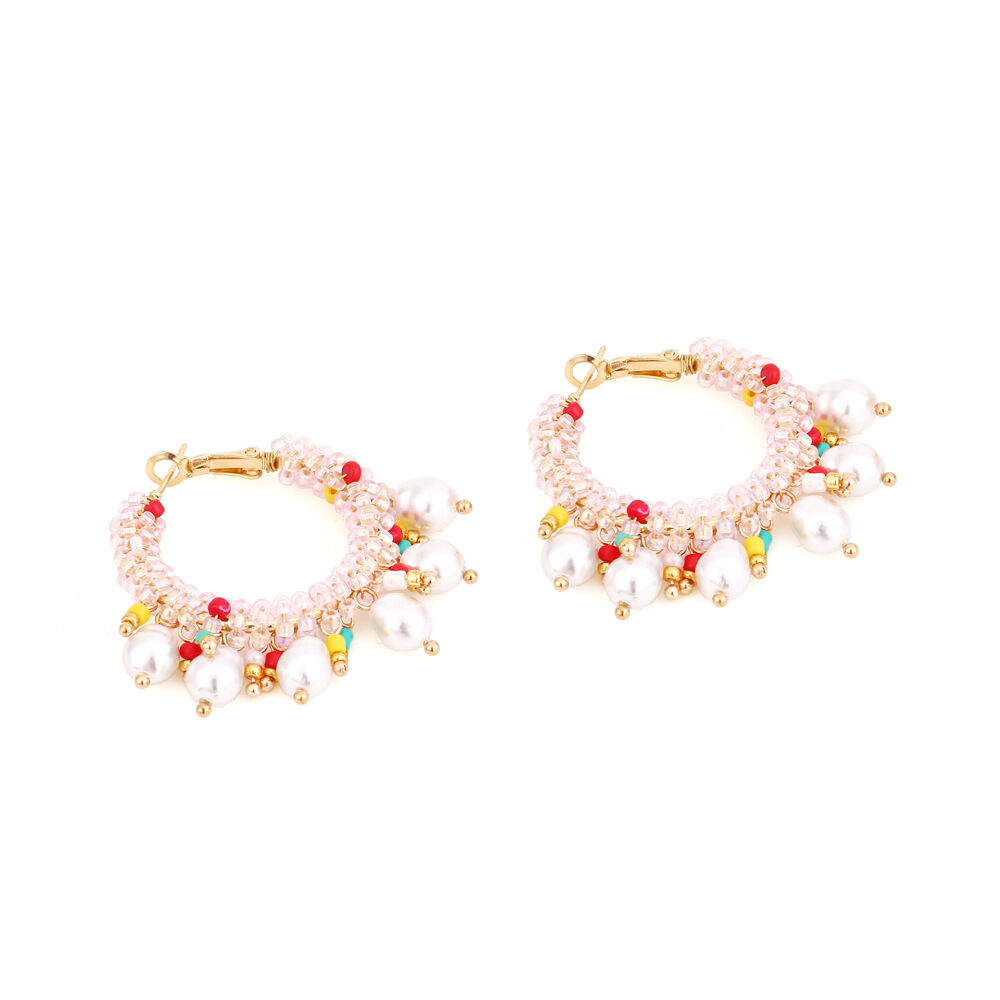 1 Pair Elegant Bead Twisted Pearl Beads Earrings thumbnail 5