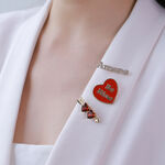 1 Piece Trendy Series Sweet Heart Drop Oil Gold Color Alloy Women's Brooches thumbnail 4