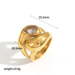 1 Piece Luxurious Series Vogue Natural Droplet Stainless Steel Waterproof Gold Color Women's Single Rings thumbnail 5