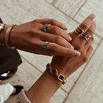 1 piece simple series daily annular stainless steel gold plated women chain bracelets thumbnail 7