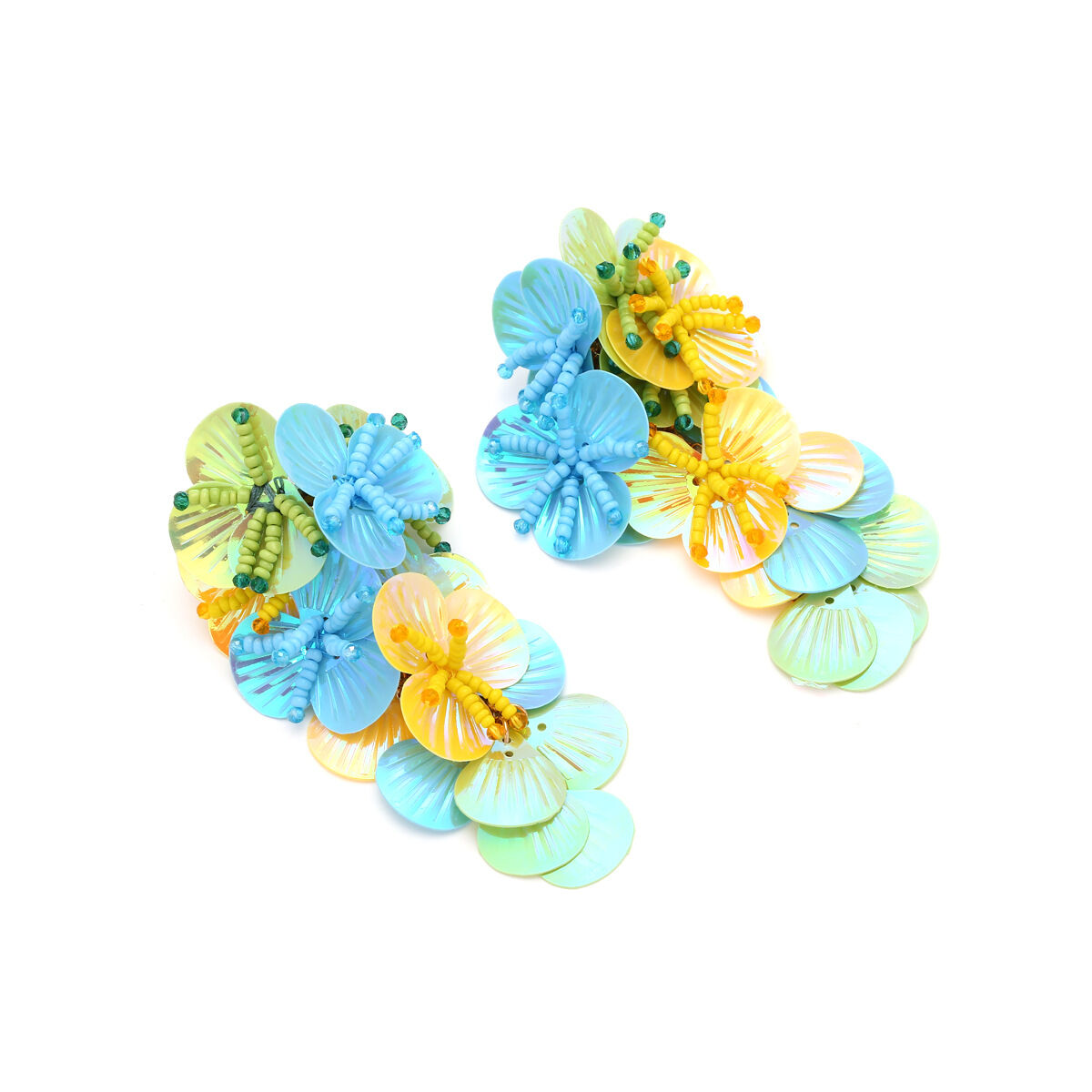1 Pair Romantic Colorful Sequ Beads Flower Floral Earrings thumbnail 4