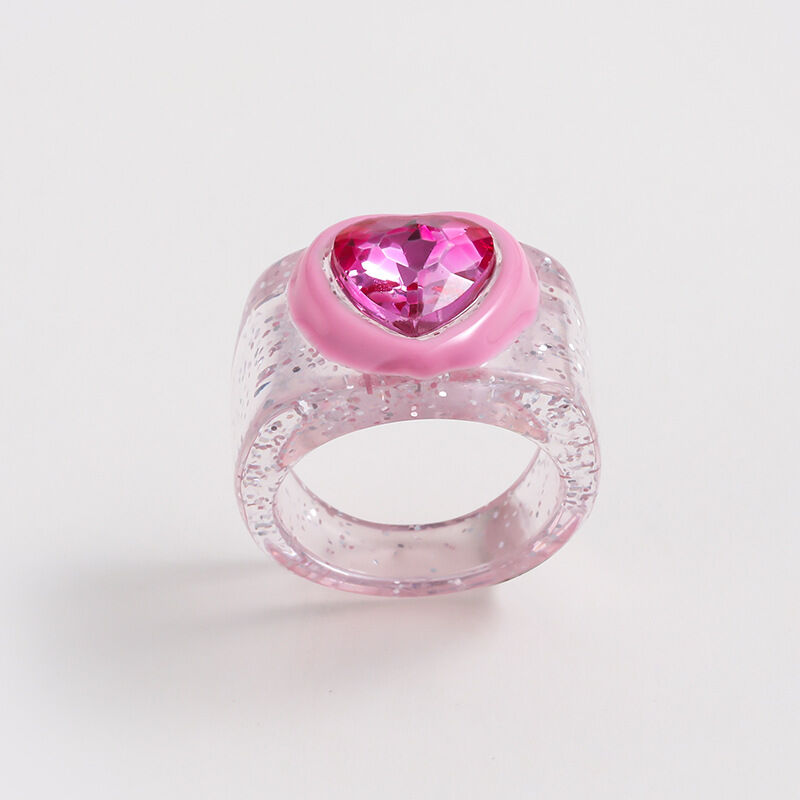 1 Piece Romantic Series Cute Heart Resin Women's Single Rings thumbnail 5