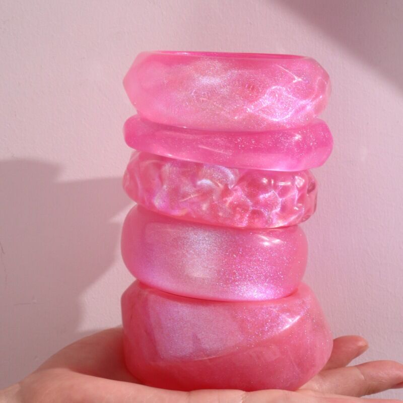 Simple Geometric Pink Bracelet for Women thumbnail 2