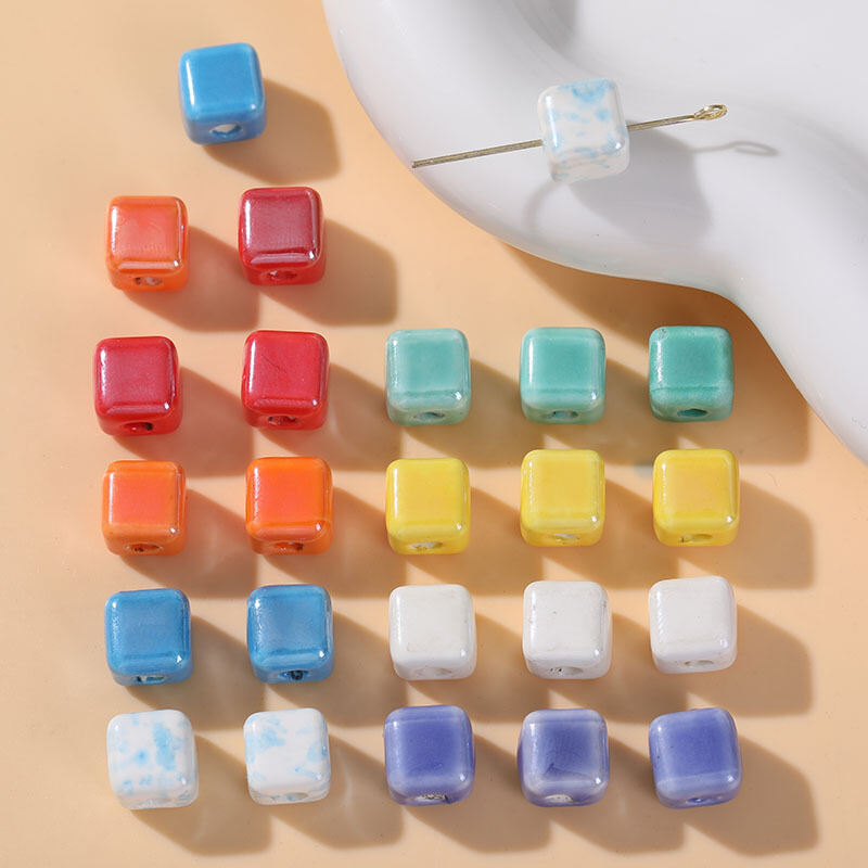 1 Piece Cubic Ceramics DIY Jewelry Beads thumbnail 2