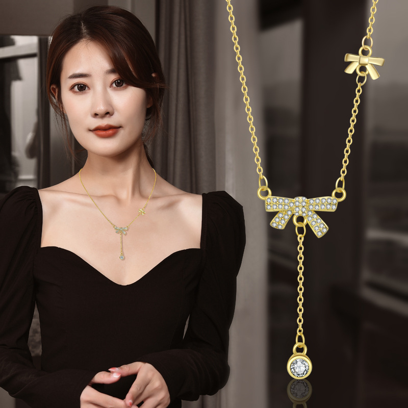 1 Pair Silver Color Chain Necklaces 测试