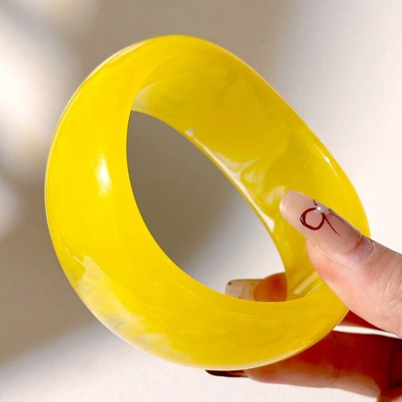 Simple Series Lemon - yellow Round Resin Bracelets for Women thumbnail 1