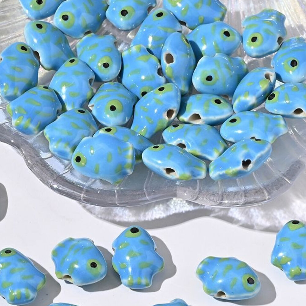 1 Piece Blue Series Ceramics DIY Jewelry Bead thumbnail 3