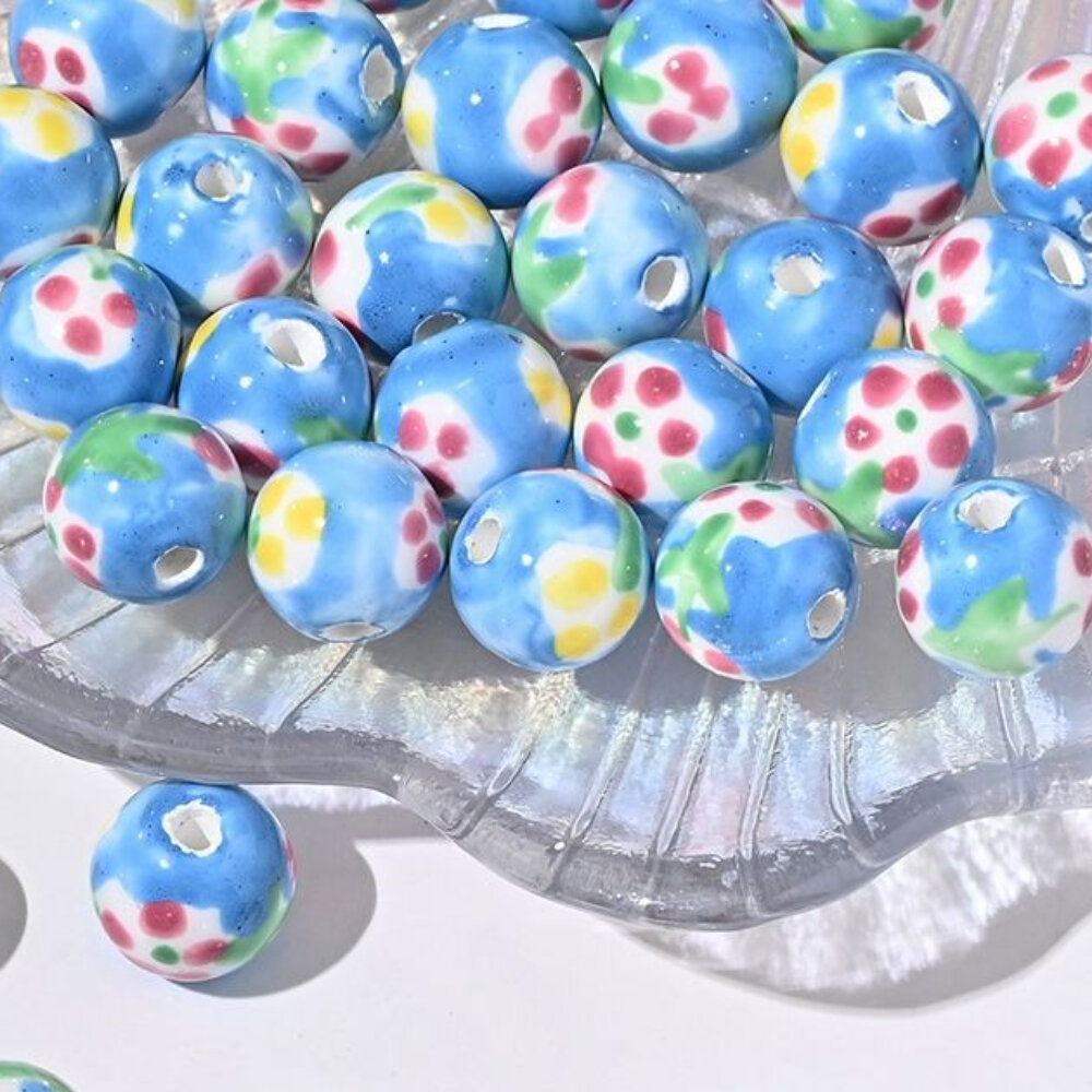 1 Piece Blue Series Ceramics DIY Jewelry Bead thumbnail 4