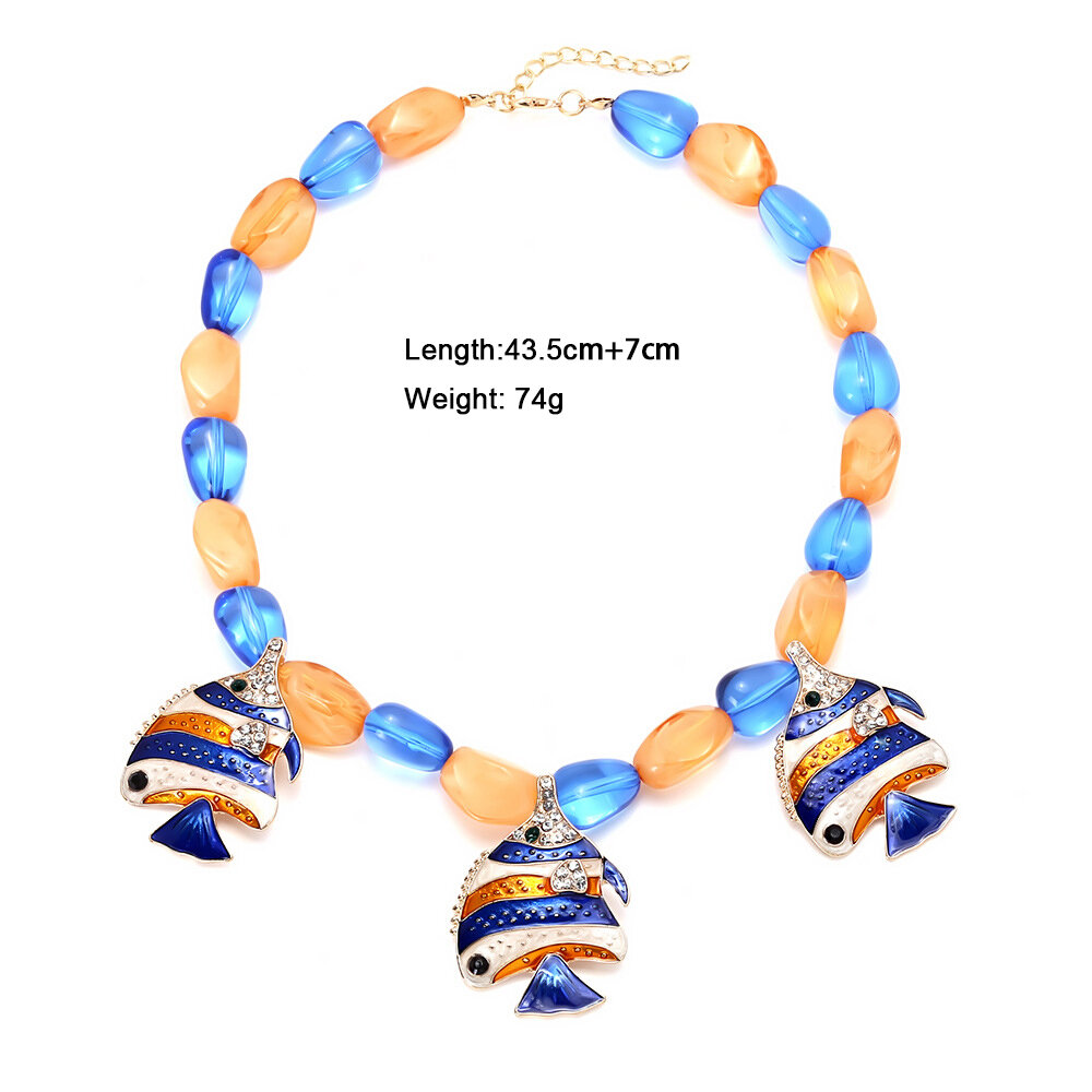 Vacation Resin Fish Beaded Necklaces thumbnail 1