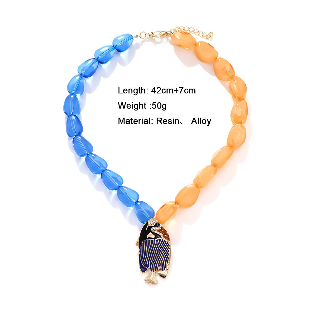 Resin Beaded Alloy Fish Necklaces