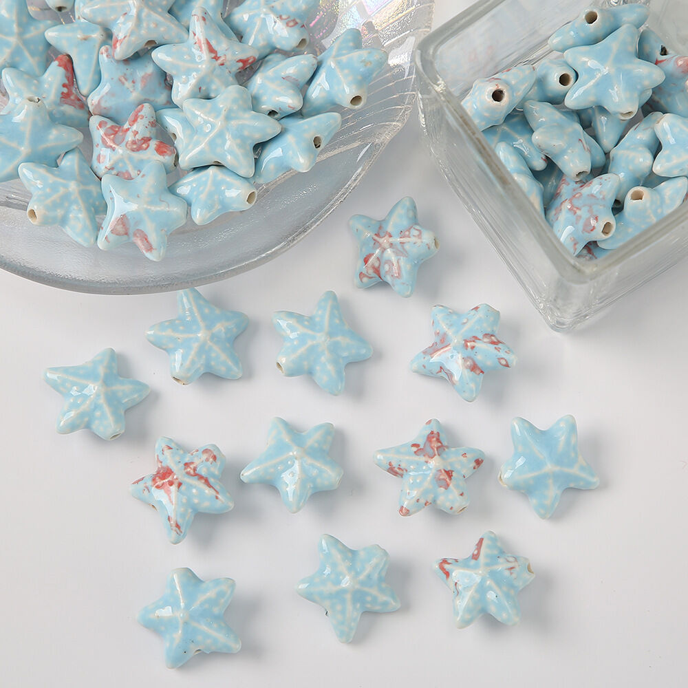 1 Piece Starfish Ceramics DIY Jewelry Bead thumbnail 2