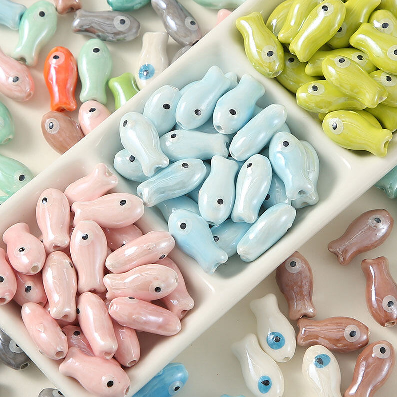 1 Piece Fish Ceramics DIY Jewelry Bead thumbnail 2