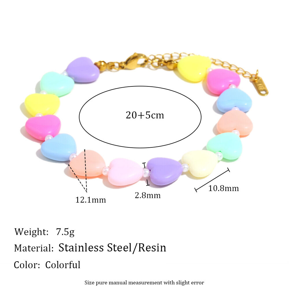 Romantic Series Sweet Heart Acrylic Women's Beaded Necklaces - 1