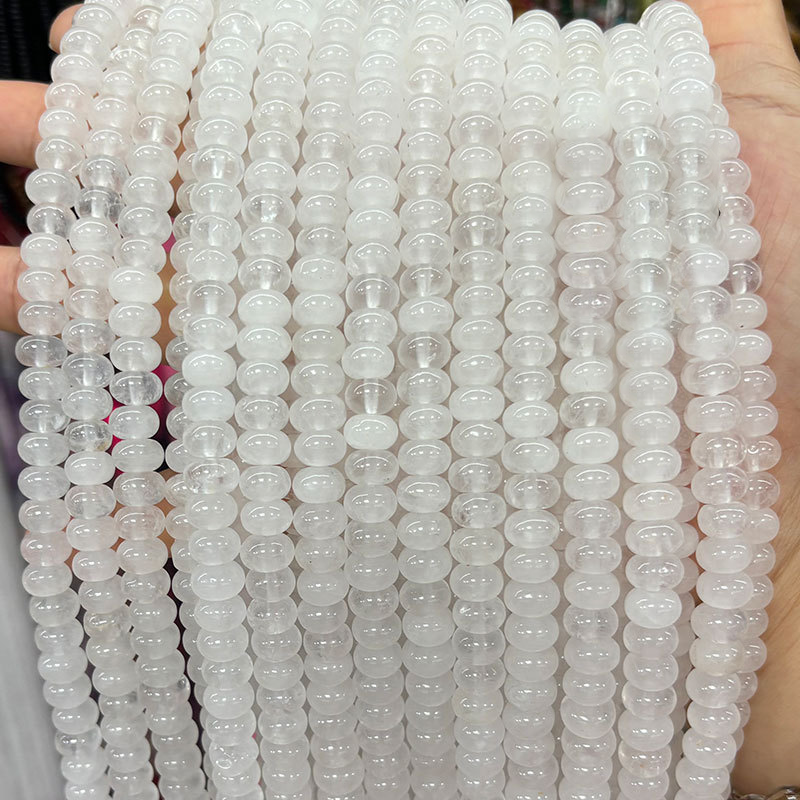 1 String Rock Crystal Quartz Natural Stones Wheel Beads Jewelry Beads thumbnail 3