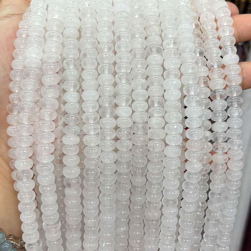 1 String Rock Crystal Quartz Natural Stones Wheel Beads Jewelry Beads thumbnail 2