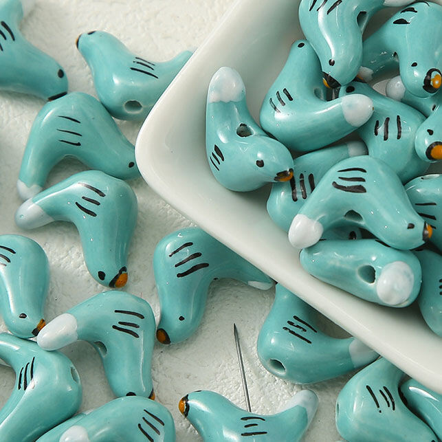 1 Piece Bird Ceramics DIY Jewelry Bead thumbnail 4