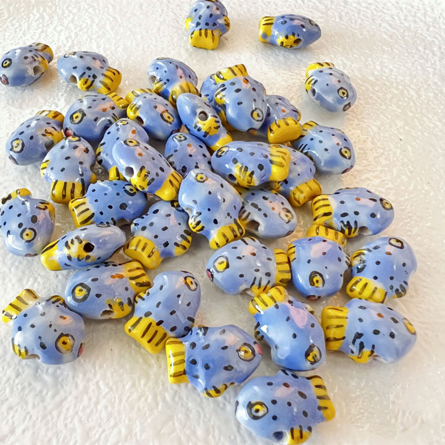 1 Piece Fish Ceramics DIY Jewelry Bead