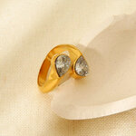 Simple Drop Shaped Stainless Steel Waterproof Women's Rings thumbnail 2