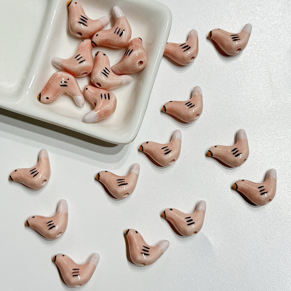 1 Piece Bird Ceramics DIY Jewelry Bead thumbnail 2