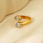 Simple Drop Shaped Stainless Steel Waterproof Women's Rings thumbnail 4