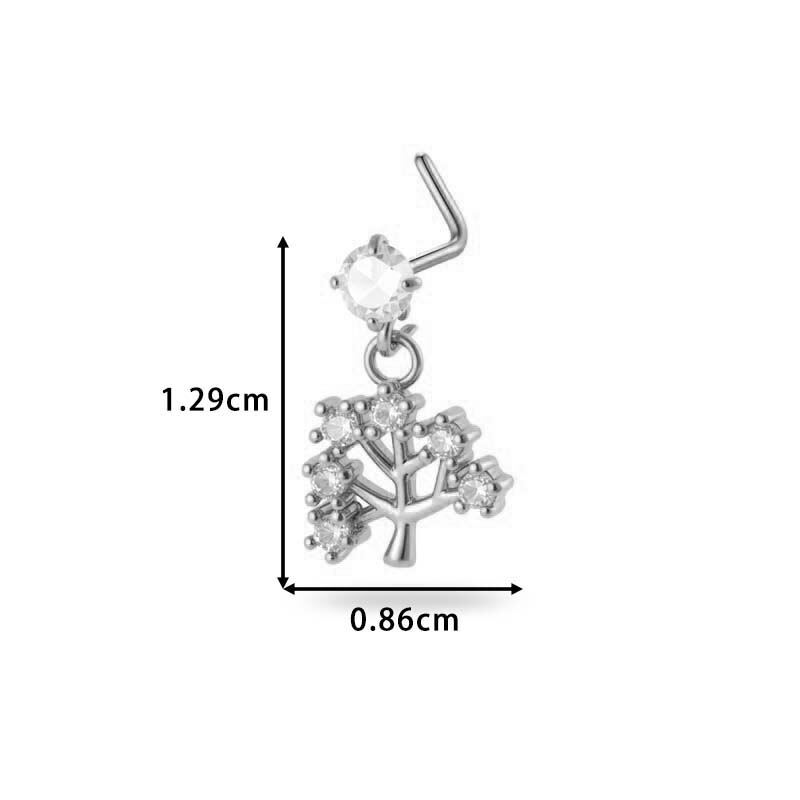 1 Piece Simple Series Simple Heart Copper   Gold Color  Zircon Women's Nose Stud thumbnail 2