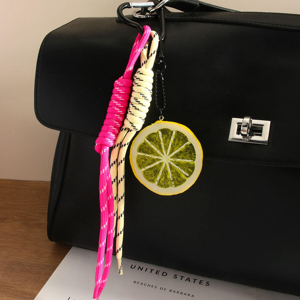 Simple Creative Lemon - slice Knotted Bag Pendant