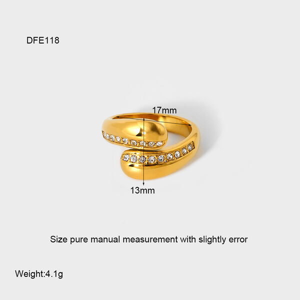 Luxury - style Elegant Stainless Steel Waterproof Stackable Rings - 1
