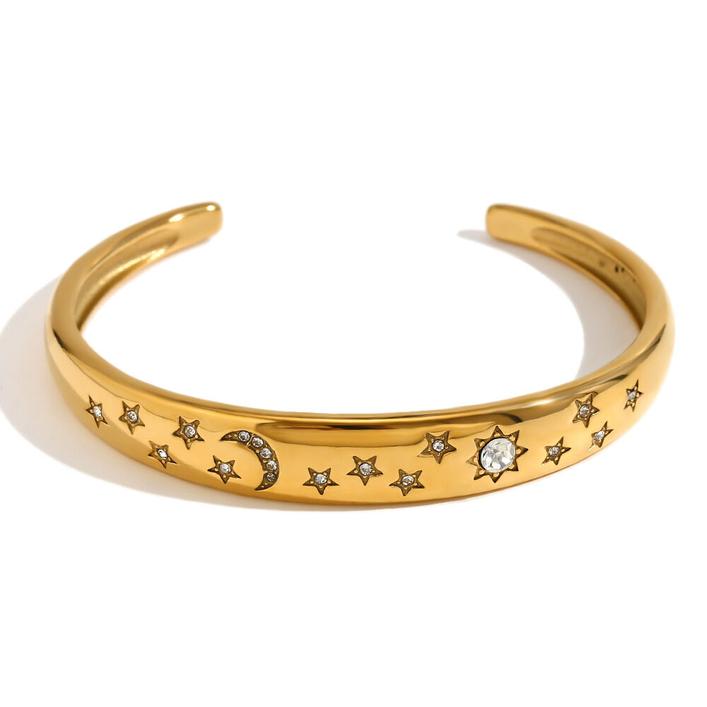 Simple Series Elegant Star Stainless Steel Waterproof Women's Adjustable Rings thumbnail 1
