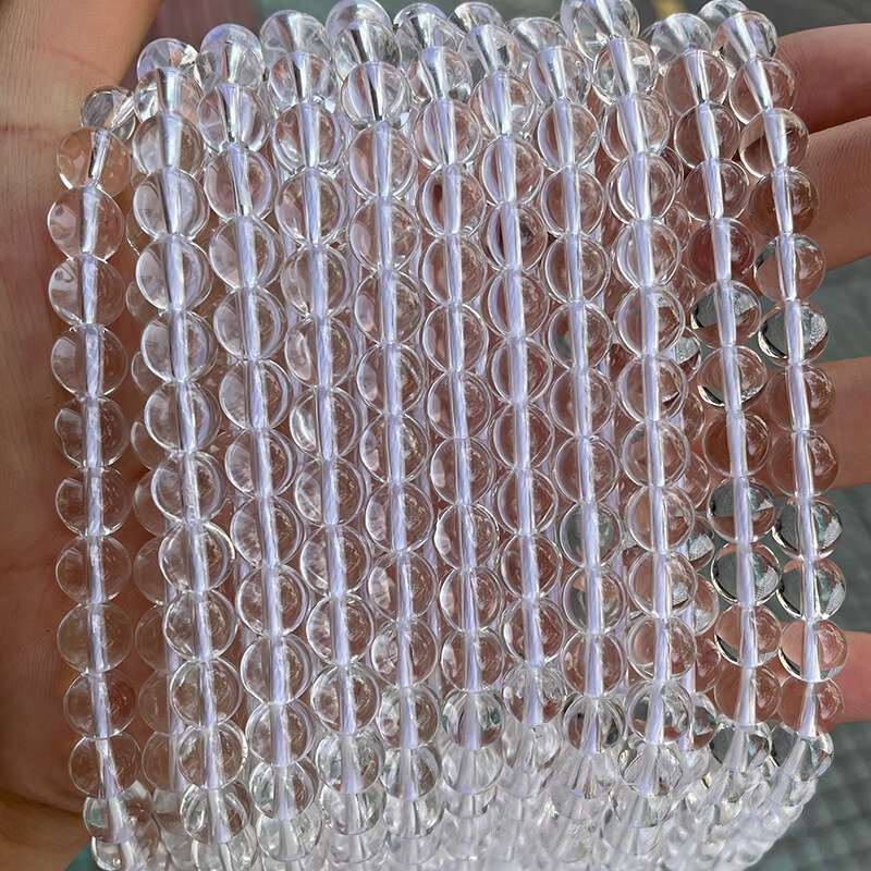 1 String Rock Crystal Quartz Natural Stones Jewelry Beads thumbnail 3