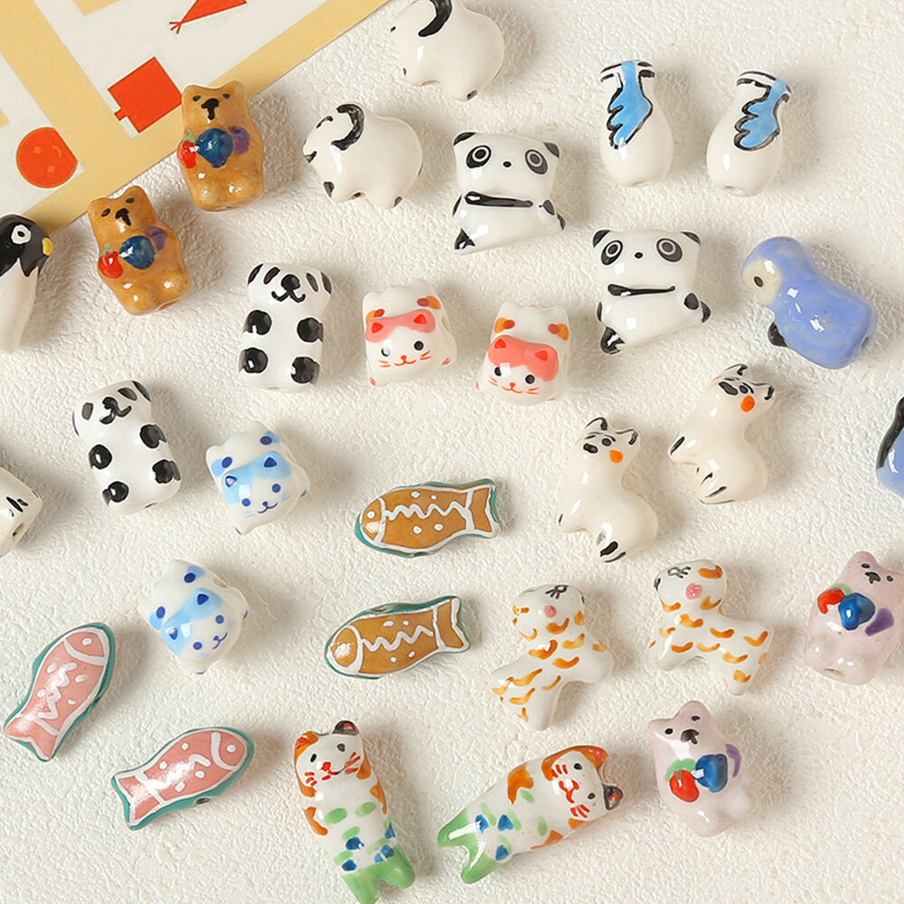 1 Piece Cute Animal Ceramics DIY Jewelry Bead thumbnail 2