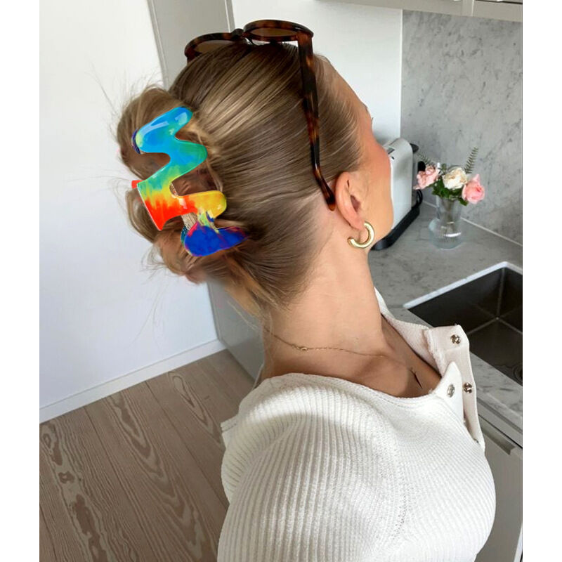 1 Pair Simple Series Casual Mixed Color PVC Women's Hair Claws 2
