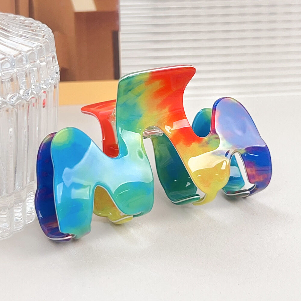 1 Pair Simple Series Casual Mixed Color PVC Women's Hair Claws