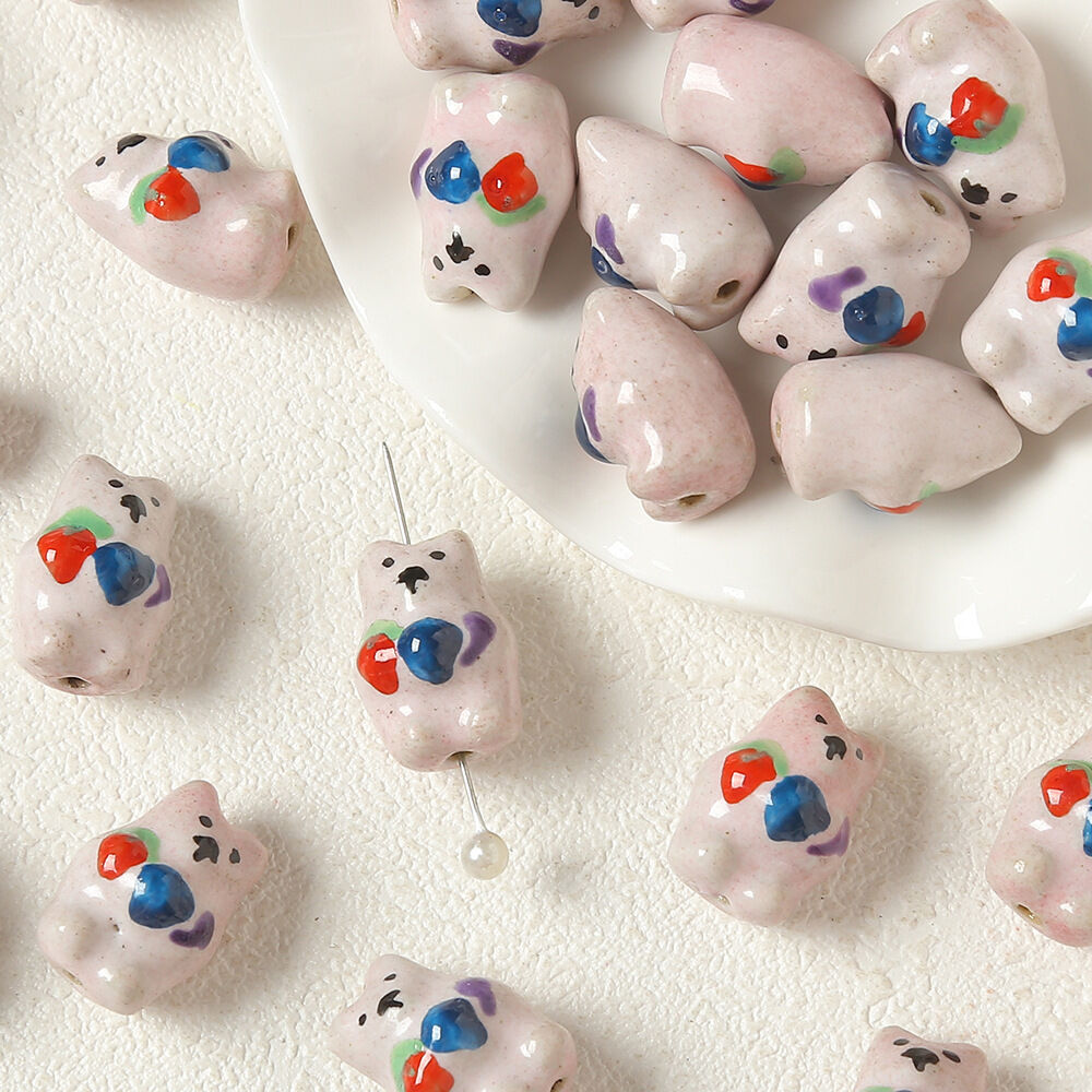 1 Piece Cute Animal Ceramics DIY Jewelry Bead thumbnail 4