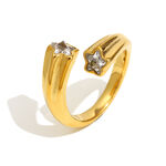 1 Piece Simple Series Daily Stainless Steel Waterproof Women's Gemstone Rings thumbnail 1