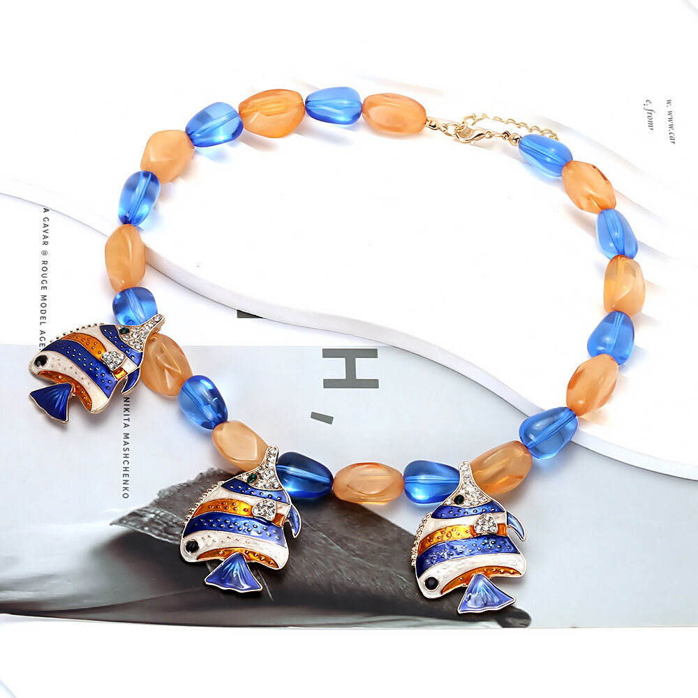 Vacation Resin Fish Beaded Necklaces thumbnail 2