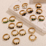 Stainless Steel Waterproof Gold Color Hoop Earrings thumbnail 3