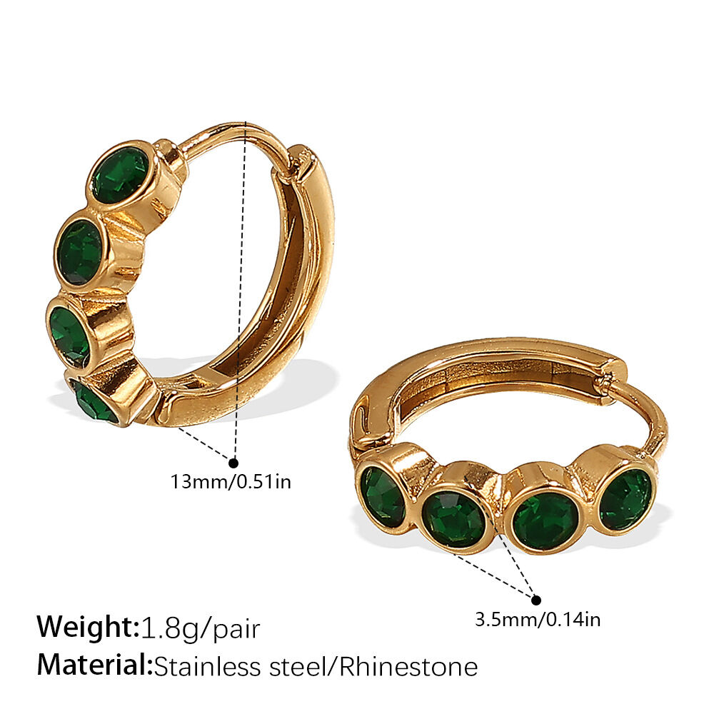 Stainless Steel Waterproof Gold Color Hoop Earrings