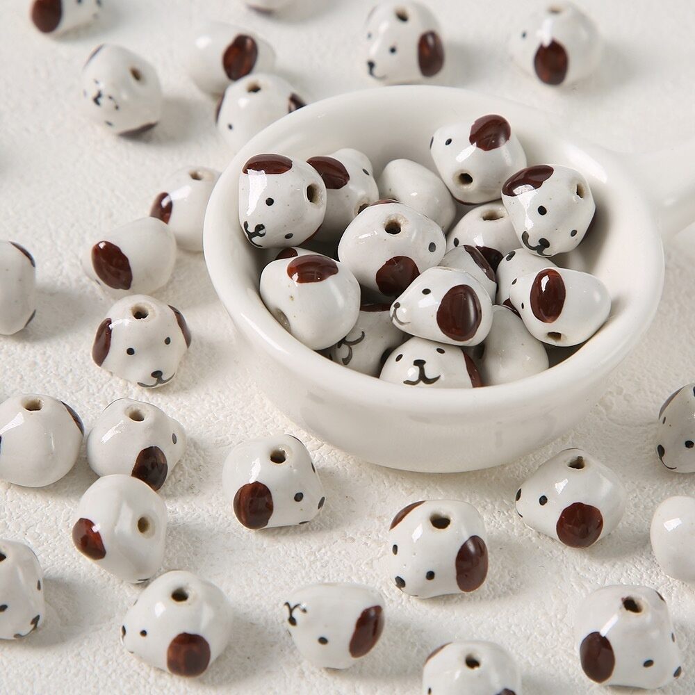 1 Piece Cute Dog Ceramics DIY Jewelry Bead thumbnail 1