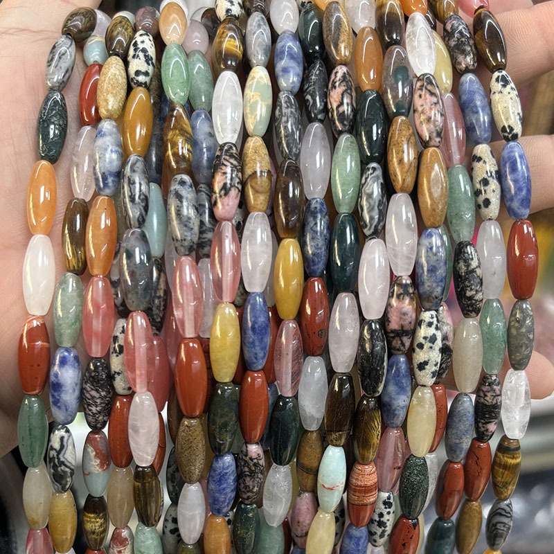 1 String Classic Oval Natural Stones Jewelry Beads(Bead Size:6mm*16mm)