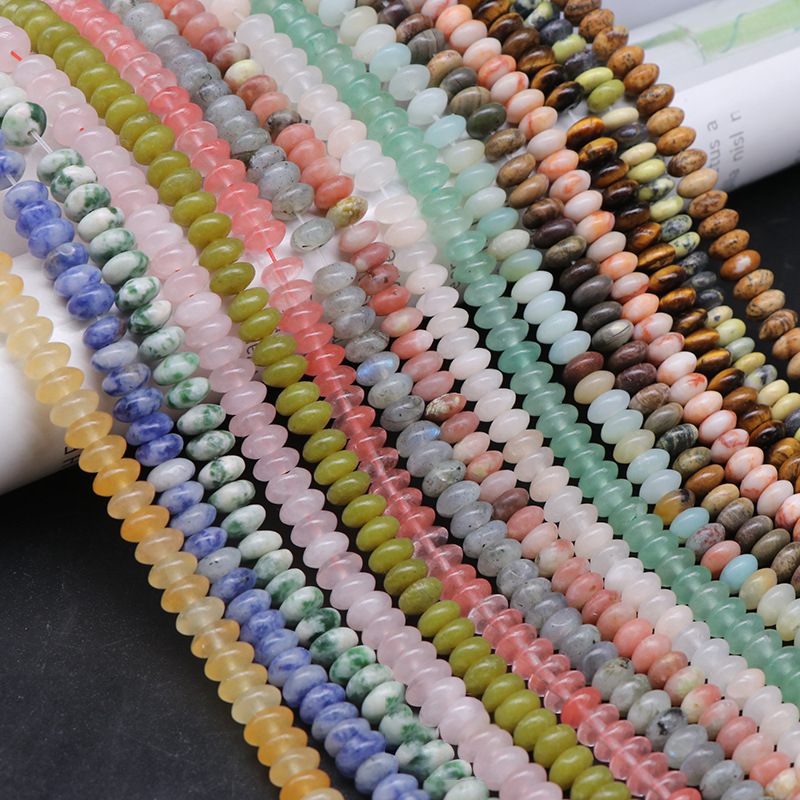 1 String Romantic Series Natural Abacus Bead Stone Jewelry Beads(Bead Size:3mm*6mm) thumbnail 2