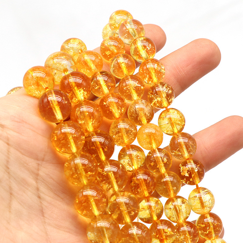 1 String Classic Annular Citrine Natural Stones Crystal Jewelry Beads thumbnail 2