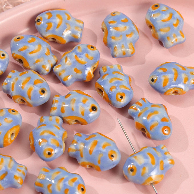 1 Piece Fish Ceramics DIY Jewelry Bead thumbnail 2