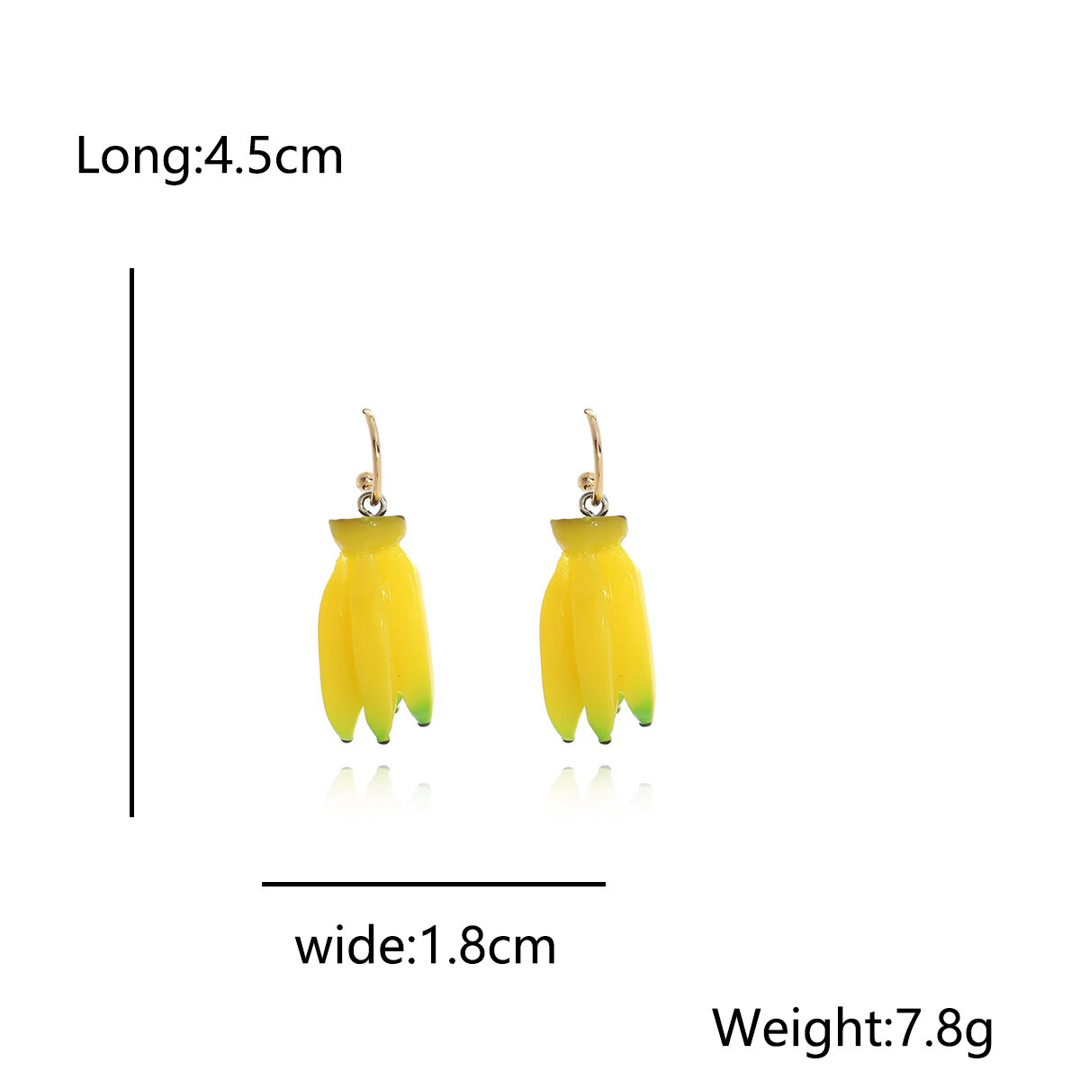 1 Pair Cute Resin Bananas Drop Earrings