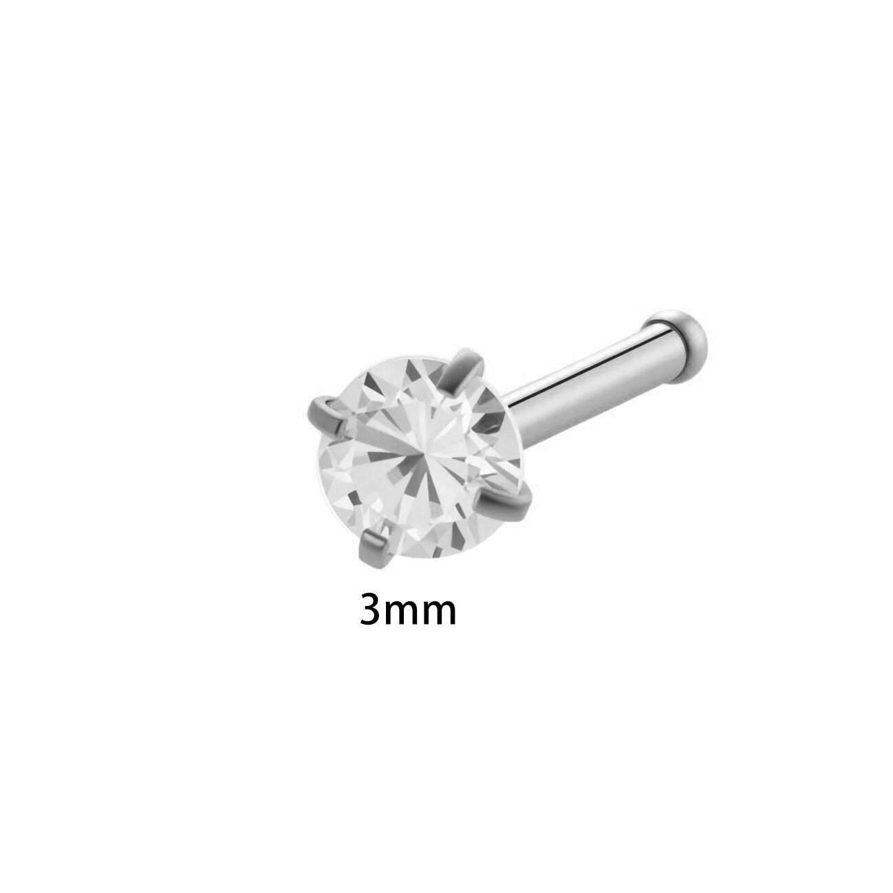 1 Piece Fashionable Heart Stainless Steel Waterproof Gold Color Zircon Women's Nose Stud thumbnail 2