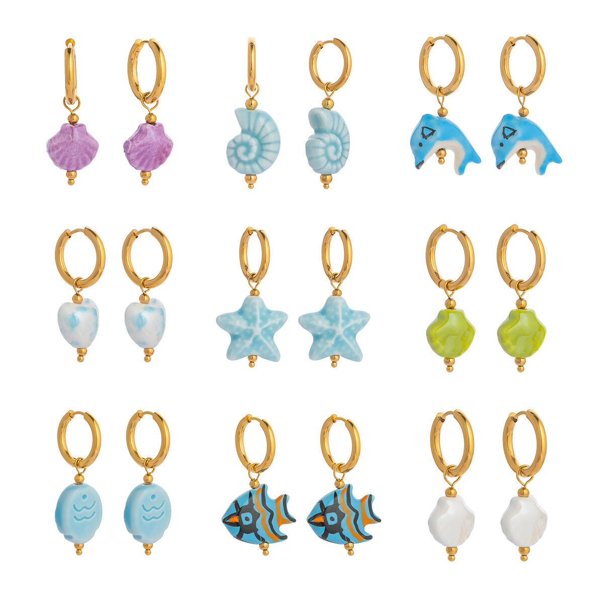 1 Pair Cute Fish Stainless Steel Drop Earrings thumbnail 5