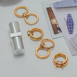 1 Piece Luxurious Series Classic Annular Stainless Steel Waterproof Gold Color Women's Gemstone Rings thumbnail 7